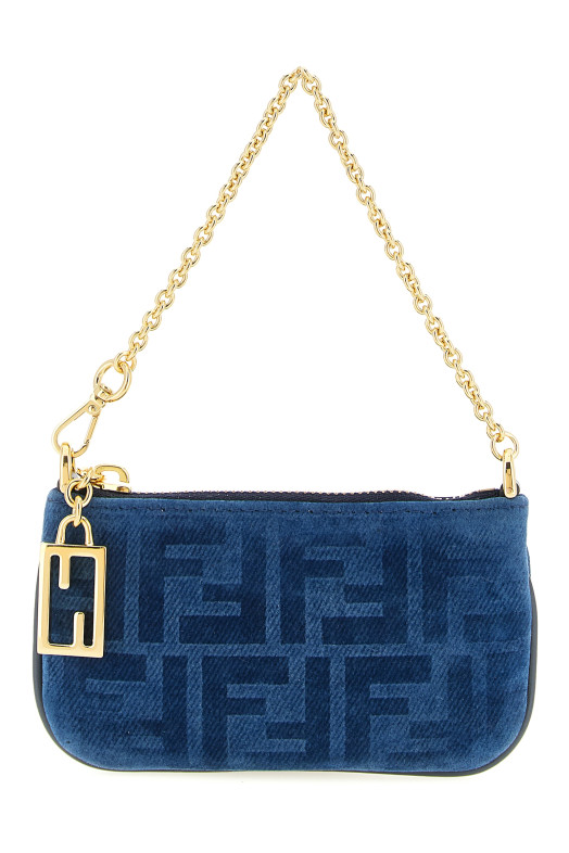 FF mini denim pouch Blue