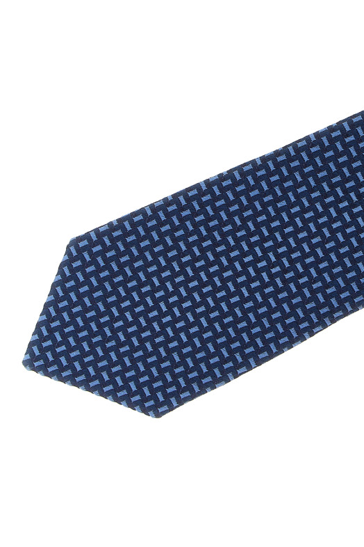 Texture Silk tie Blue