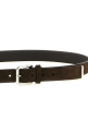 Inverted leather belt Brown