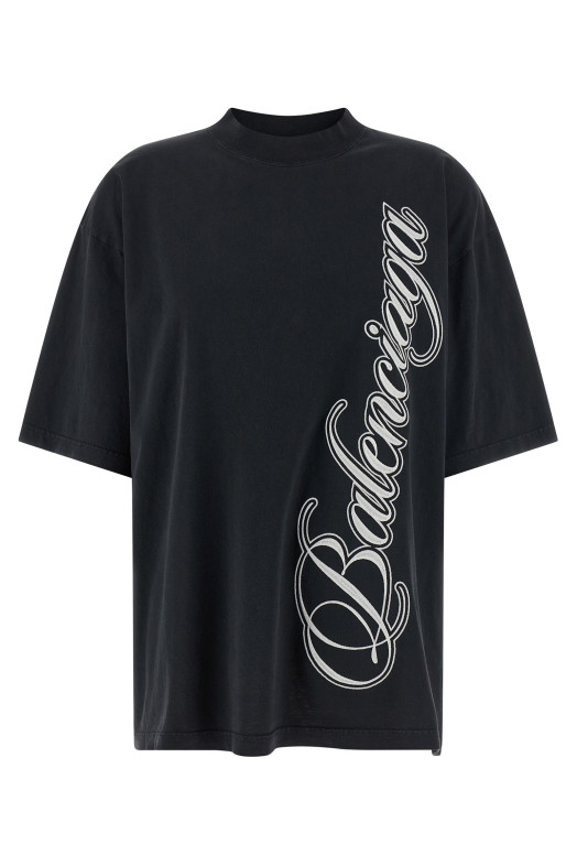 'Cursive' T-shirt Black