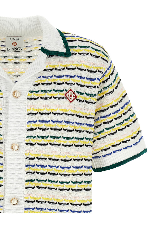 'Tuck Stitch Short Sleeve' shirt Multicolor