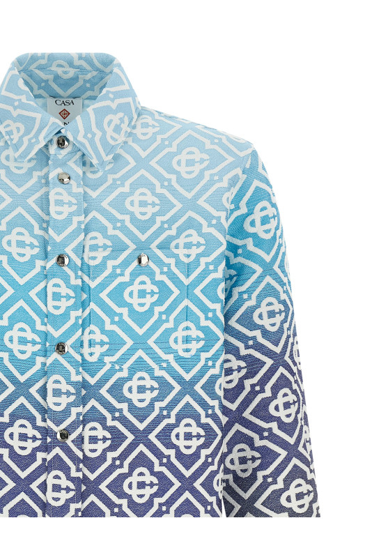 Shacket 'Monogram Gradient Jacquard' Blue