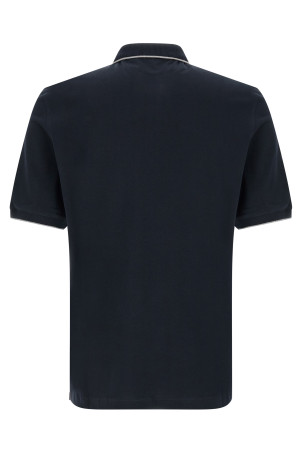 Stretch jersey polo shirt Blue