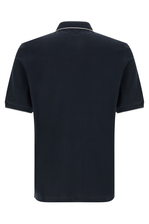 Stretch jersey polo shirt Blue