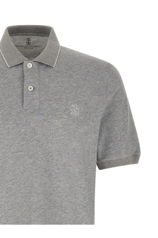 Stretch jersey polo shirt Gray