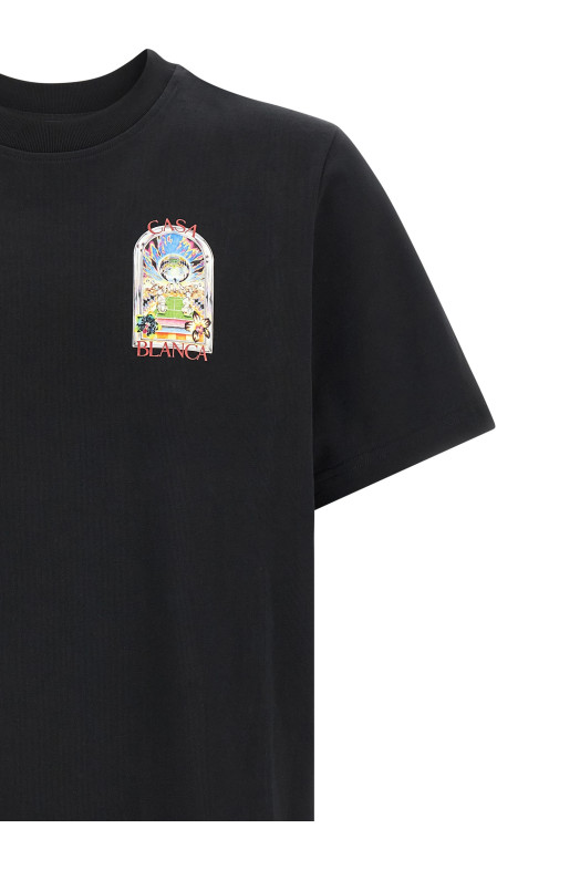 'Tennis Landscape' T-shirt Black