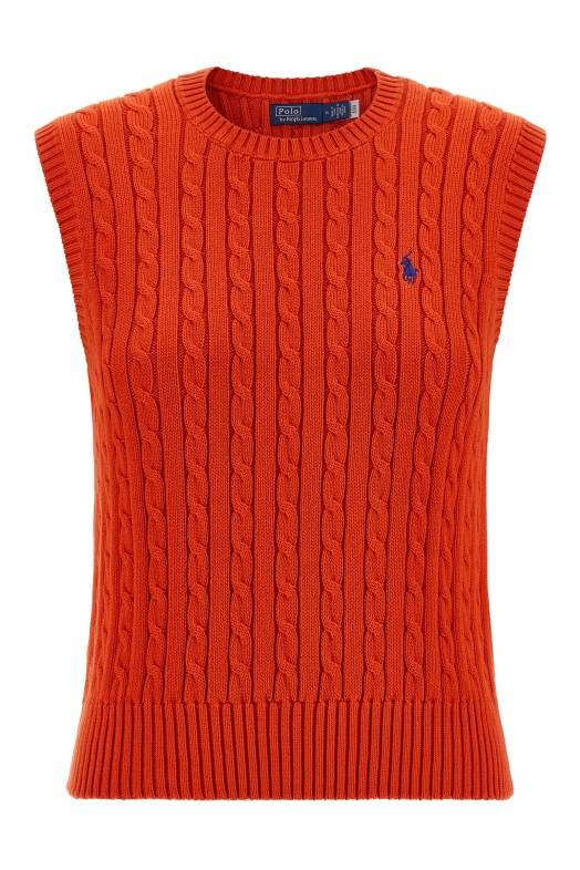 Cotton braided vest Red