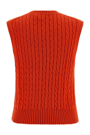 Cotton braided vest Red