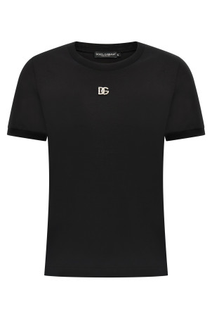 Rhinestone logo T-shirt Black