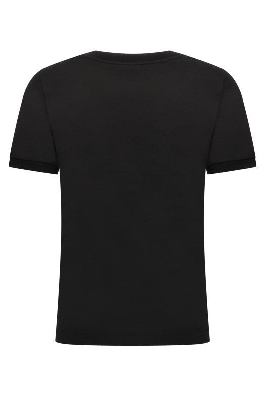 Rhinestone logo T-shirt Black
