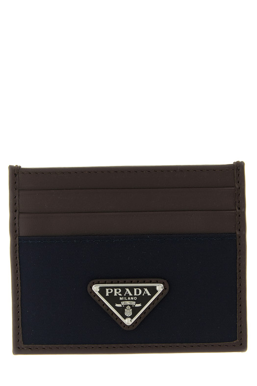 Nylon leather cardholder Blue