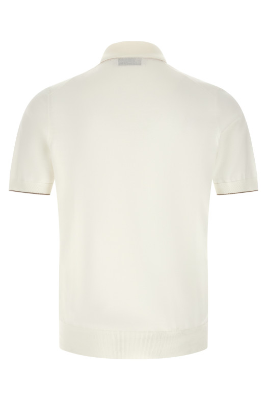 Logo embroidery polo shirt White