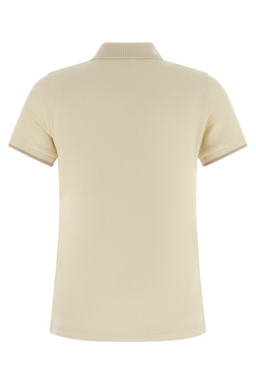 Logo patch polo shirt Beige