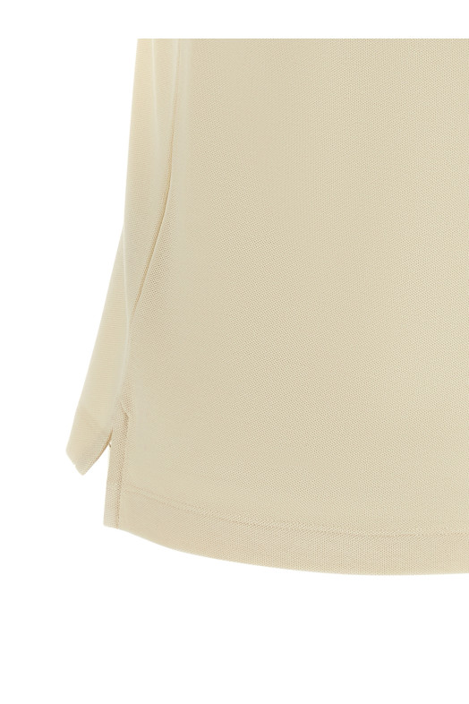 Logo patch polo shirt Beige