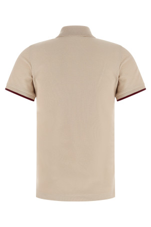 Logo patch polo shirt Beige