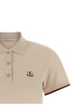 Logo patch polo shirt Beige