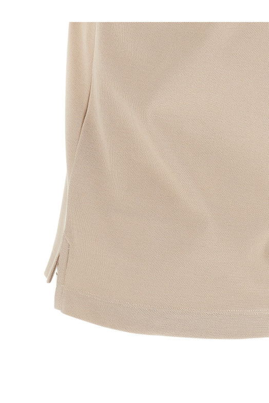 Logo patch polo shirt Beige