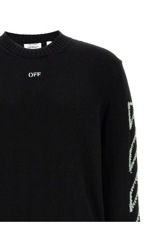 'Diag Outline' sweater Black