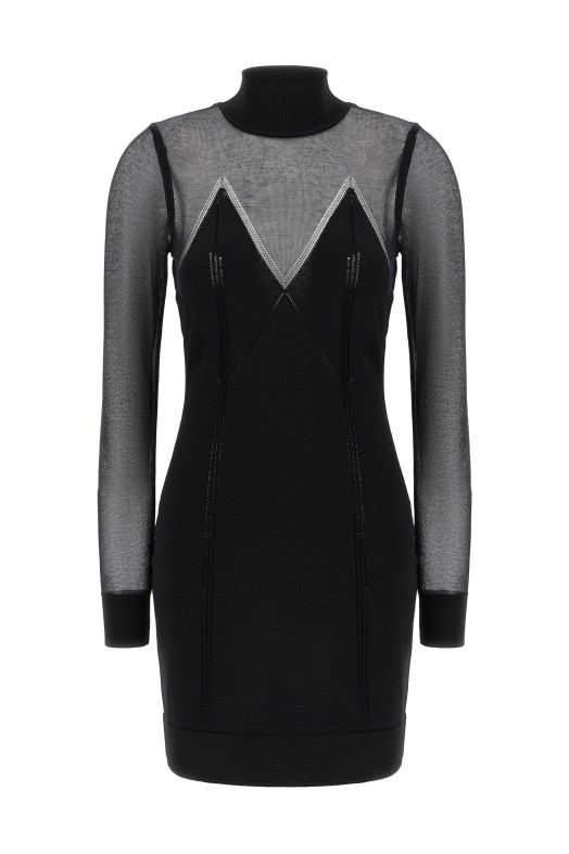 Dress with transparencies Black