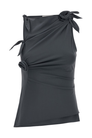 'Asymmetric Flower' top Gray