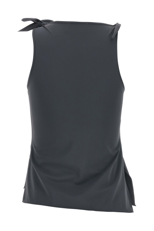 'Asymmetric Flower' top Gray