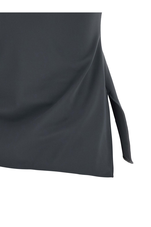 'Asymmetric Flower' top Gray