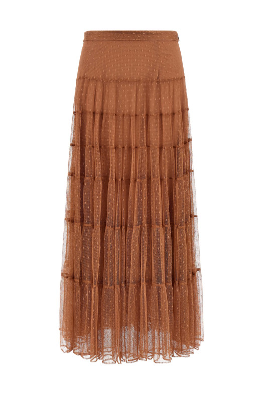 Tulle plumetis skirt Brown