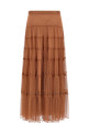 Tulle plumetis skirt Brown