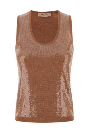 Sequin top Brown