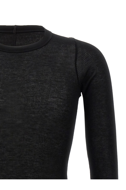 'Rib LS T' T-shirt Black