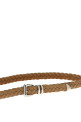Braided calfskin belt Beige