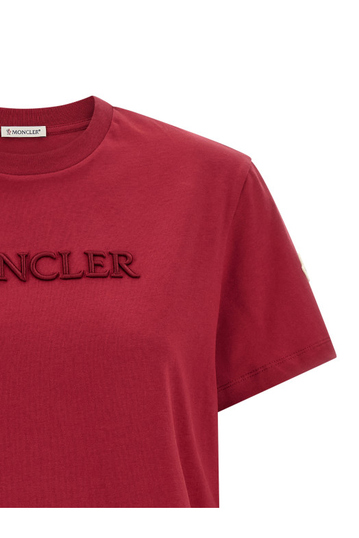 Logo embroidery t-shirt Red
