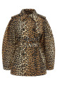 'Leopard Duchesse Nylon Short' trench coat Brown