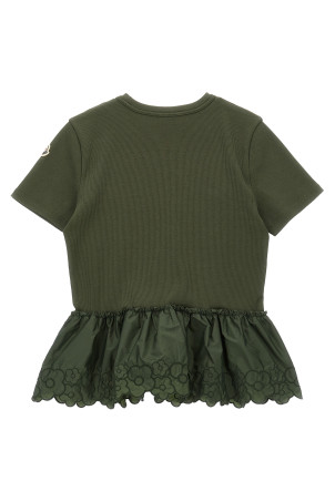 Floral embroidery t-shirt Green