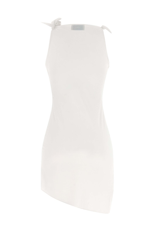 'Asymmetric Flower' dress White