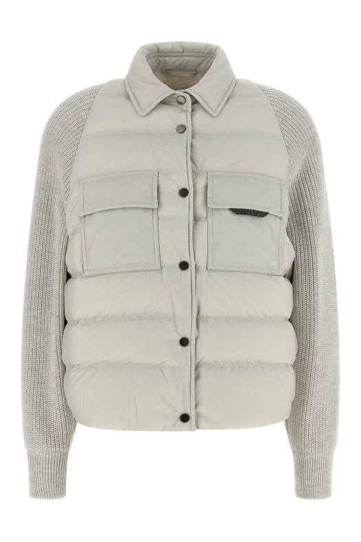 'Shiny Flap Detail' down jacket Gray