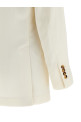 Linen silk blazer White