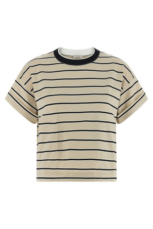 'Shiny Trims' T-shirt Beige