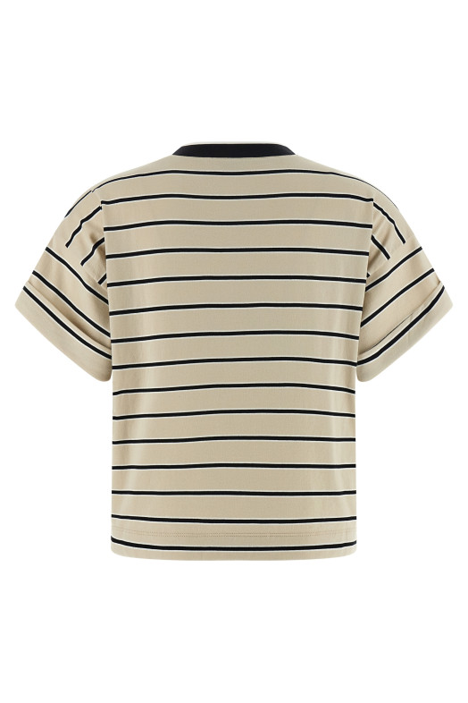 'Shiny Trims' T-shirt Beige