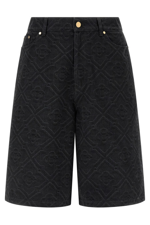'Laser Monogram Denim' bermuda shorts Black