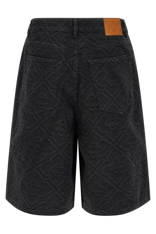 'Laser Monogram Denim' bermuda shorts Black