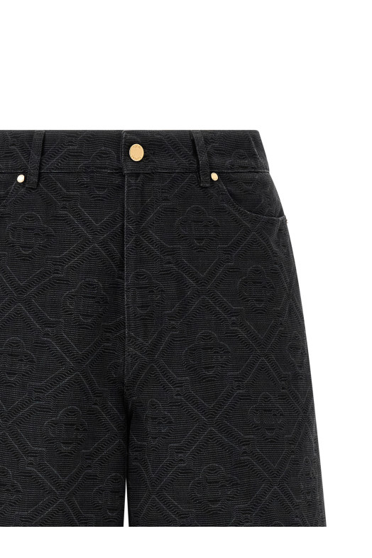 'Laser Monogram Denim' bermuda shorts Black