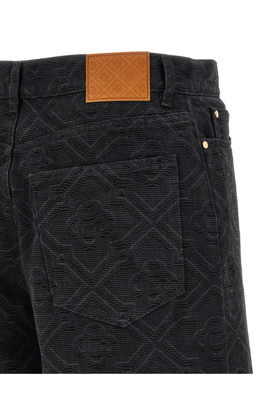 'Laser Monogram Denim' bermuda shorts Black