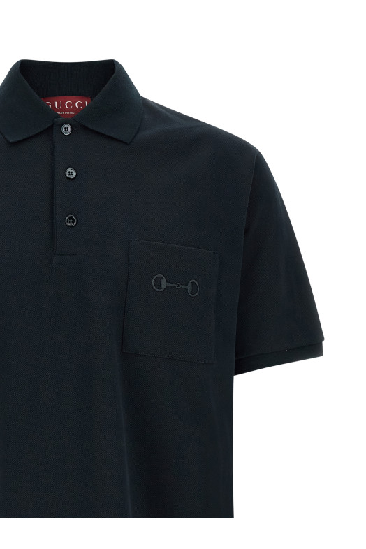 'Morsetto' embroidery polo shirt Blue