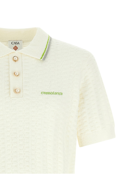 'TennisBouclé' polo shirt White
