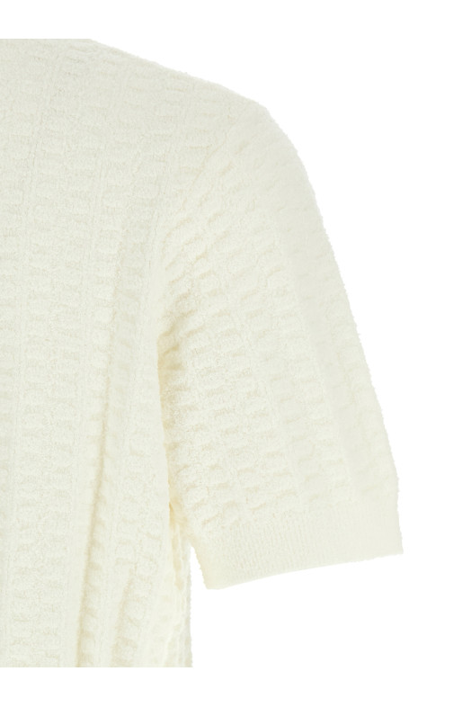 'TennisBouclé' polo shirt White