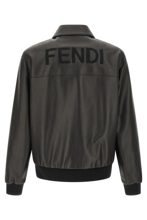 Leather blouson Black