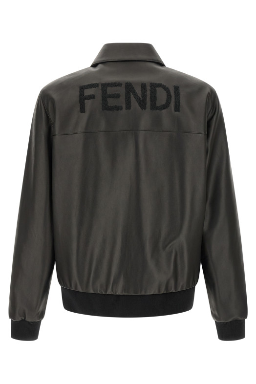 Leather blouson Black