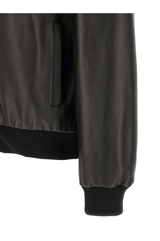 Leather blouson Black