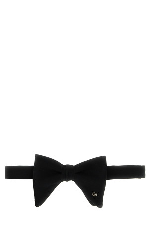 Silk crepe bow tie Black